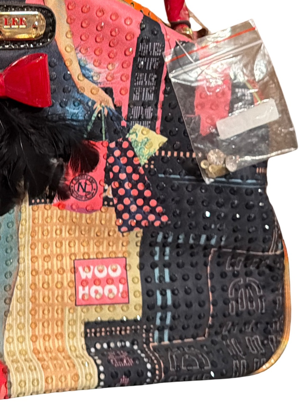 Nicole Lee NWOT Novelty Retro Multi-Color Top-Handle Satchel Crossbody (P249) - Picture 8 of 13